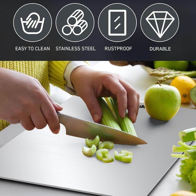 Stainless Steel Cutting Board Double-Sided Titanium Chopping Board for Kitchen gallery
