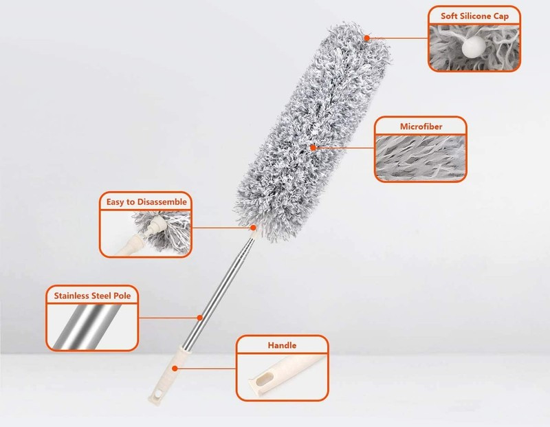 Duster with Extension Pole Bendable Head Extendable Duster for Fan High Ceiling gallery