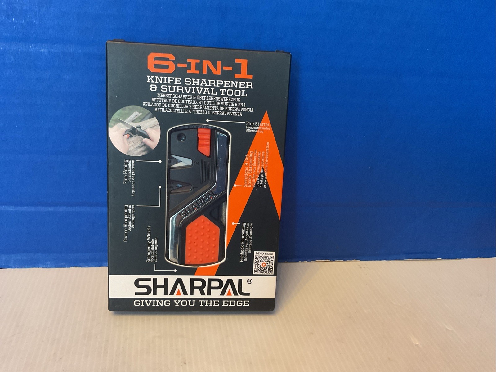 Sharp & Spark 6-in-1 Knife Sharpener Fire Starter EDC Whistle SHARPAL Tool gallery