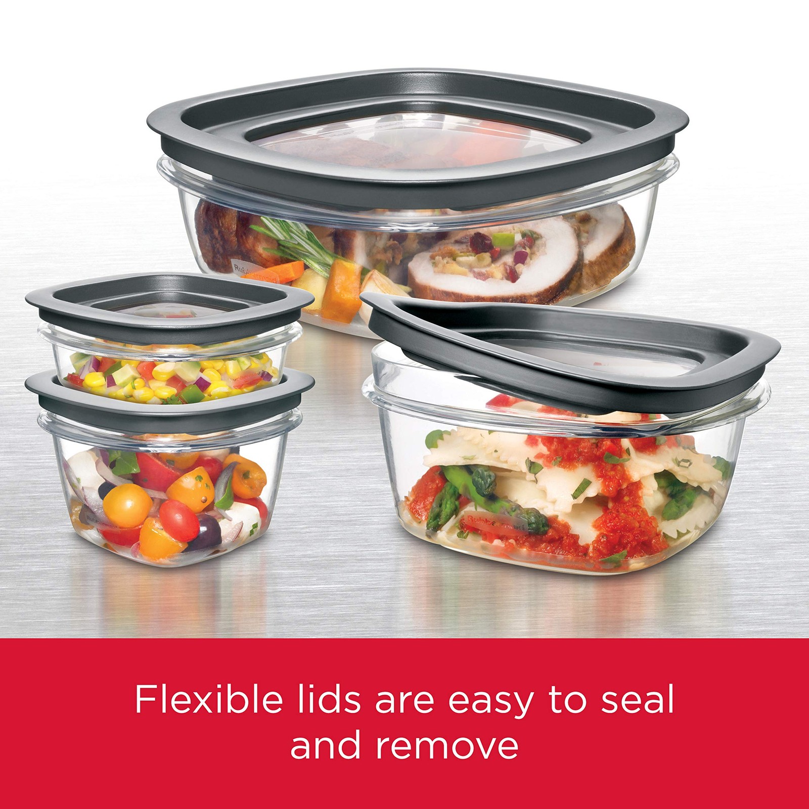 Rubbermaid Premier Food Storage Container, 10 Piece Set, Grey, BPA-Free, Micr... gallery