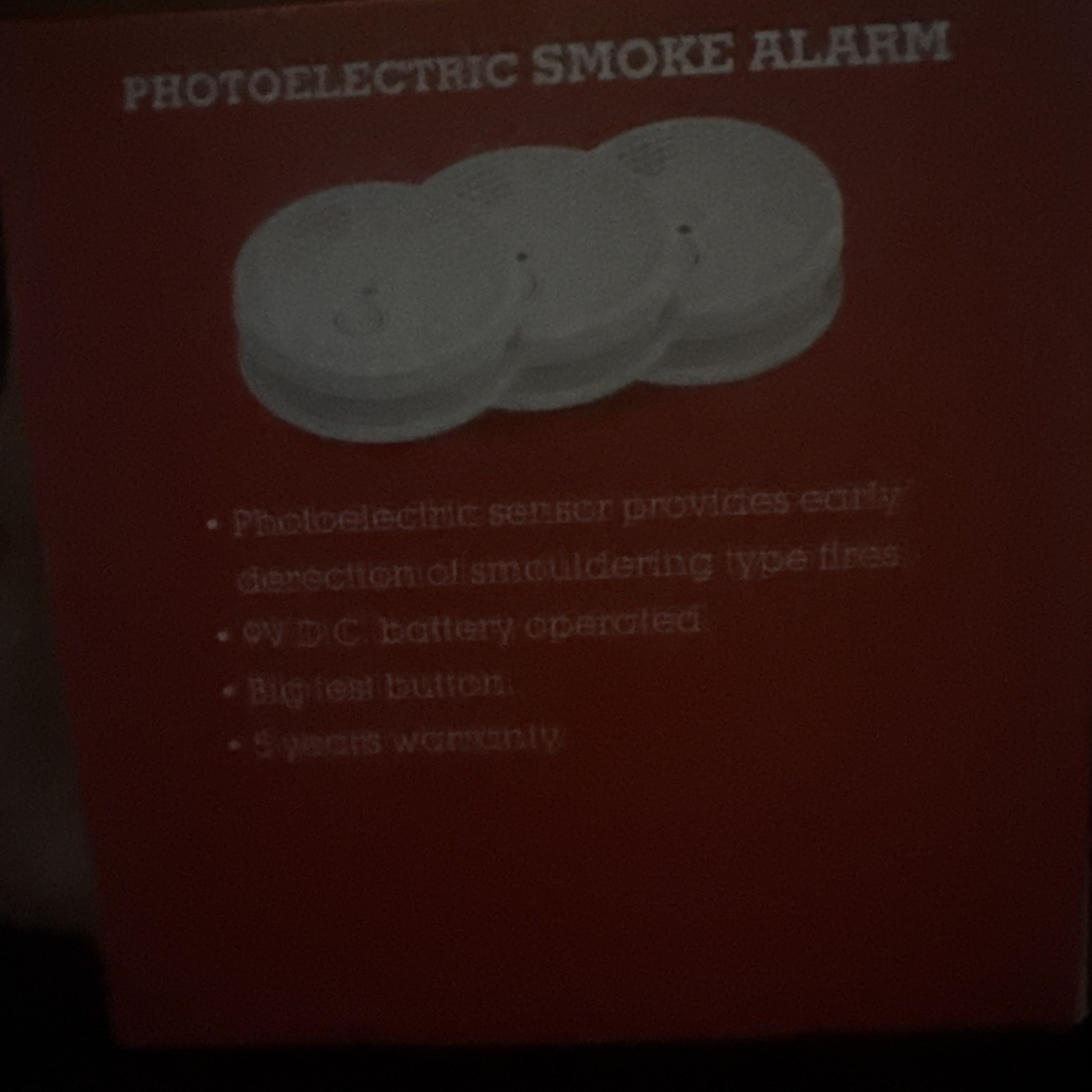 NEW 9-Volt Battery Operated Smoke Detector with Photoelectric Sensor Item 3PACK gallery