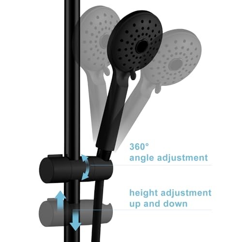 Shower Head Holder for Slide Bar Adjustable 0.75-1.00 in(19-25mm) Matte Black gallery