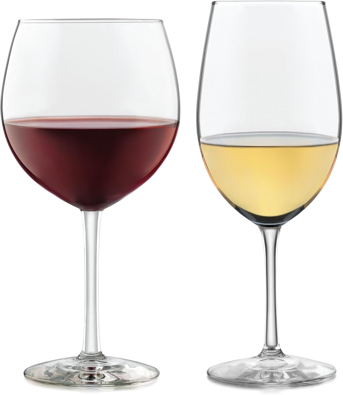 Wine Glass Set (12 pcs),Red and White Clear Wine Glasses,Lead Free Party Glasses gallery
