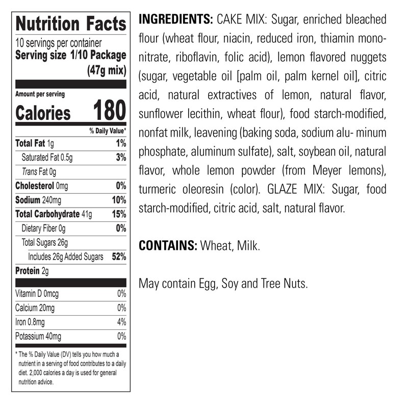 Krusteaz Meyer Lemon Pound Cake and Glaze Mix, 16.5 Oz Box No Artificial Flavors gallery