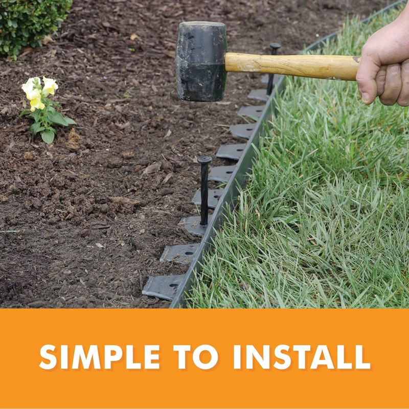 EasyFlex Tall Wall No-Dig Landscape Edging, 90' kit 90 Foot, Black gallery