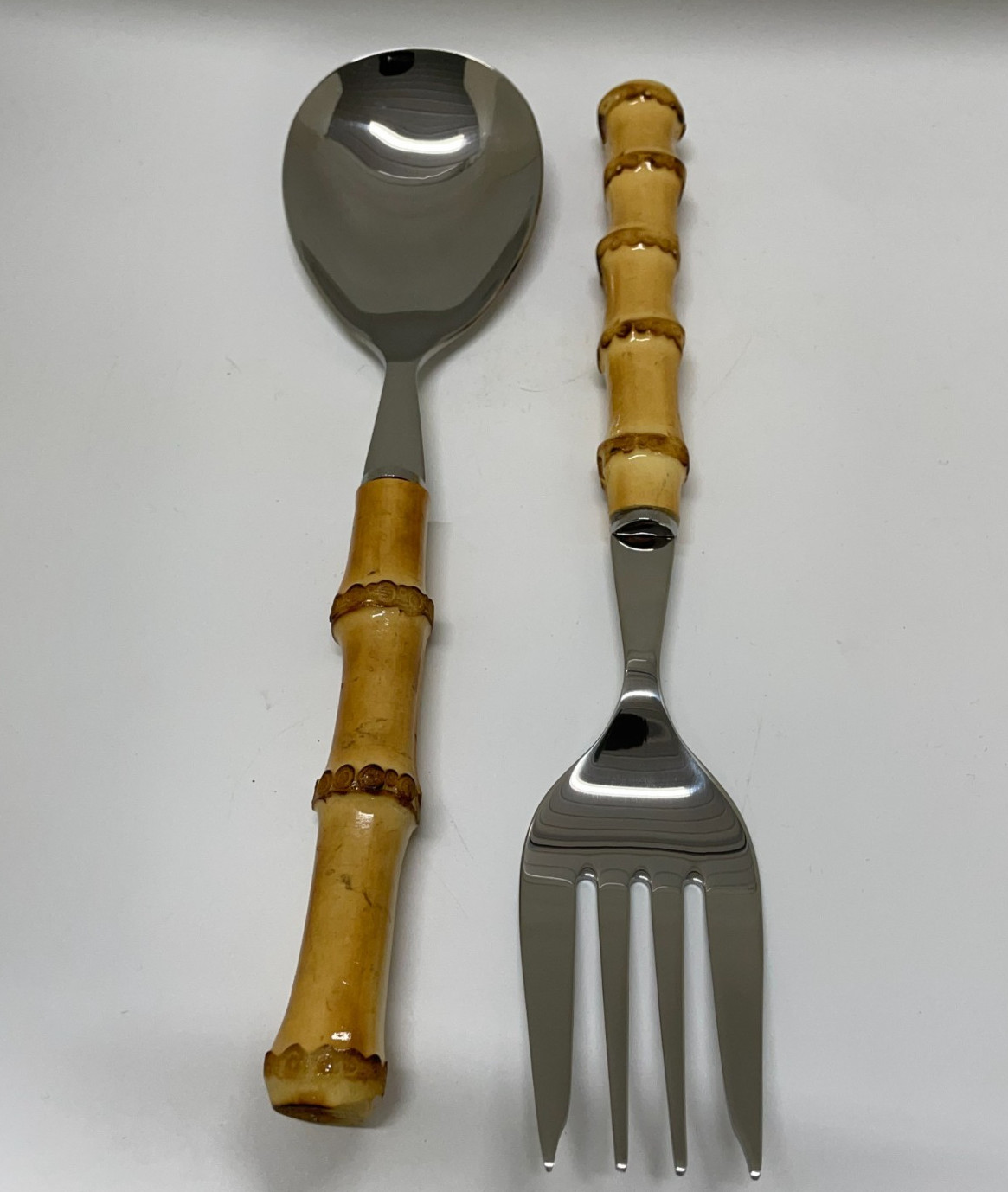 Pottery Barn Natural Bamboo Fork and Spoon Serving Utensils #9937 gallery