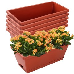 7Pack 17in Plastic Window Box Planters with Saucers Red Indoor/Outdoor