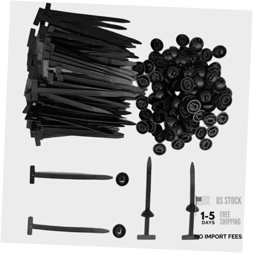 100 Pcs Nylon Universal Cable Tie Buckle – Heavy Duty Sided Snap Fit Zip Ties gallery