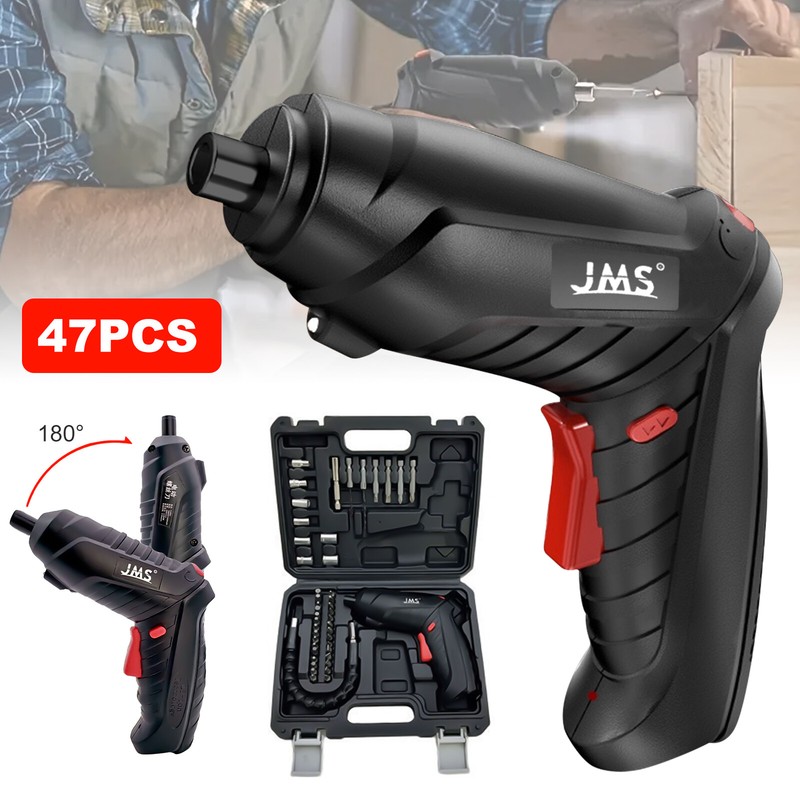 47PCS Power Tool Rechargeable Cordless Electric Screwdriver Drill Kit Portable gallery