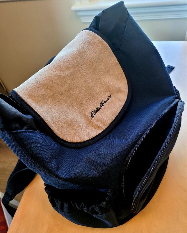 Eddie Bauer Navy Blue Canvas, Backpack, Hiking 4