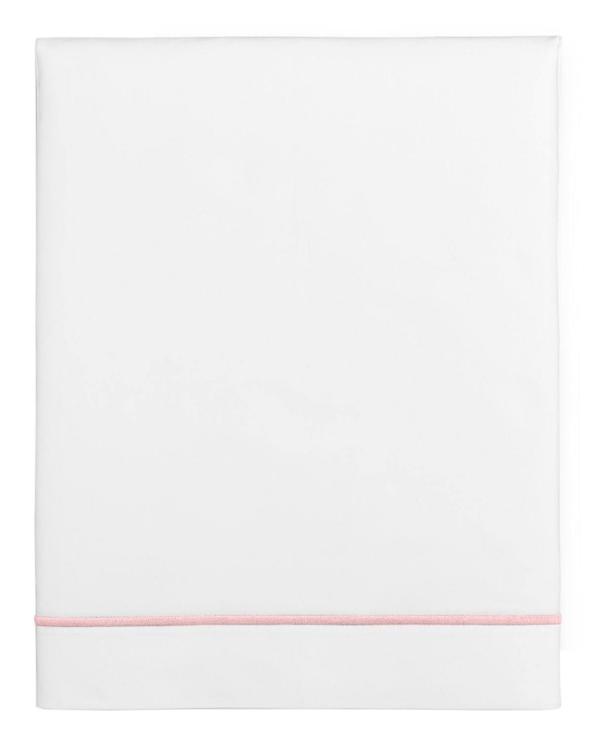 Hotel Collection Italian Percale Cotton King Flat Sheet White/Blush - NWT $235 gallery