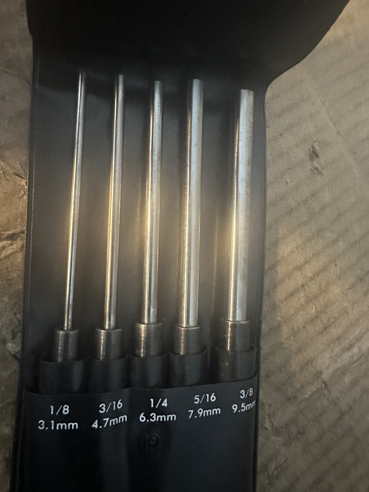 GENERAL 5 PIECE NO. S-76 LONG DRIVE PIN PUNCH SET 1/8" TO 3/8" USA gallery
