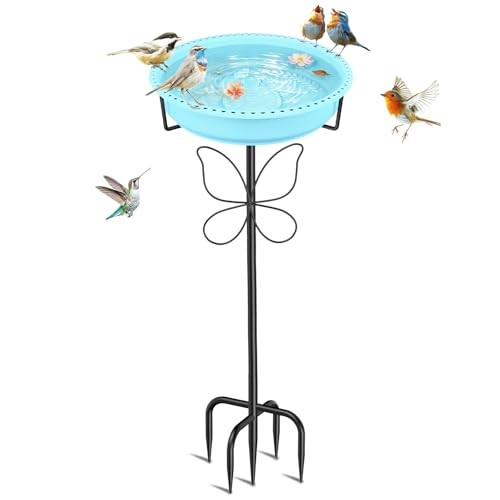 37In Bird Bath for Outside, 2-in-1 Birdbath & Birdfeeder with Detachable Blue gallery