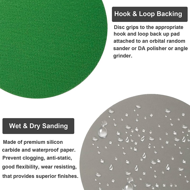 100PCS 6 inch Hook Loop Sanding Discs 1000 1500 2000 3000 5000 Wet Dry Sandpaper gallery