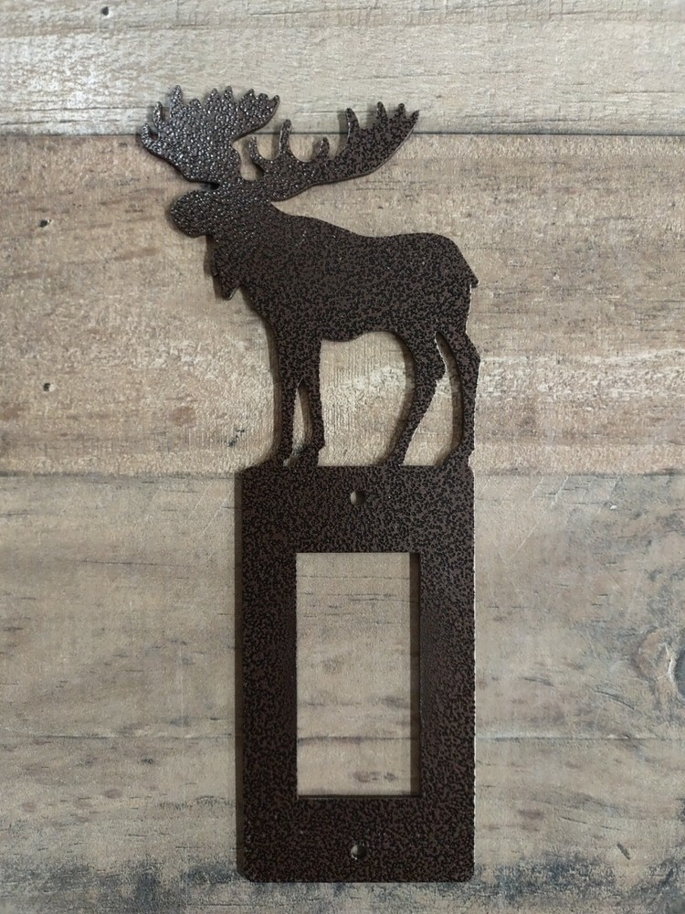 Moose Metal Lightswitch Cover Lodge Rustic Cabin Wildlife Metal Art