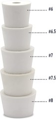 5-Pack Drilled Rubber Stoppers – 6#, 6.5#, 7#, 7.5#, and 8# – One Of Each Size