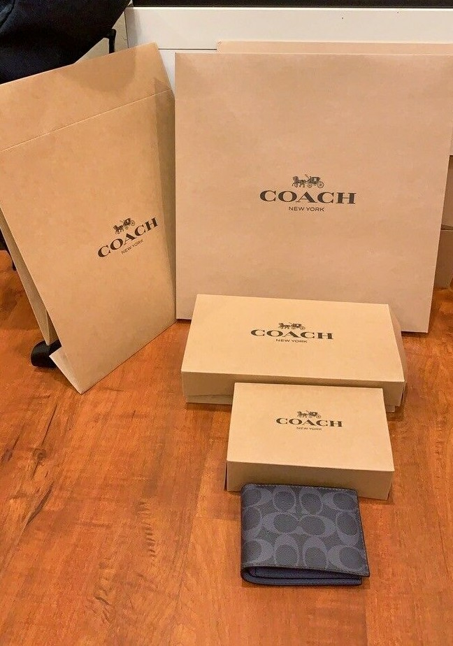 NEW Coach Gift Brown Box Black Logo HOLIDAY PACKING gallery