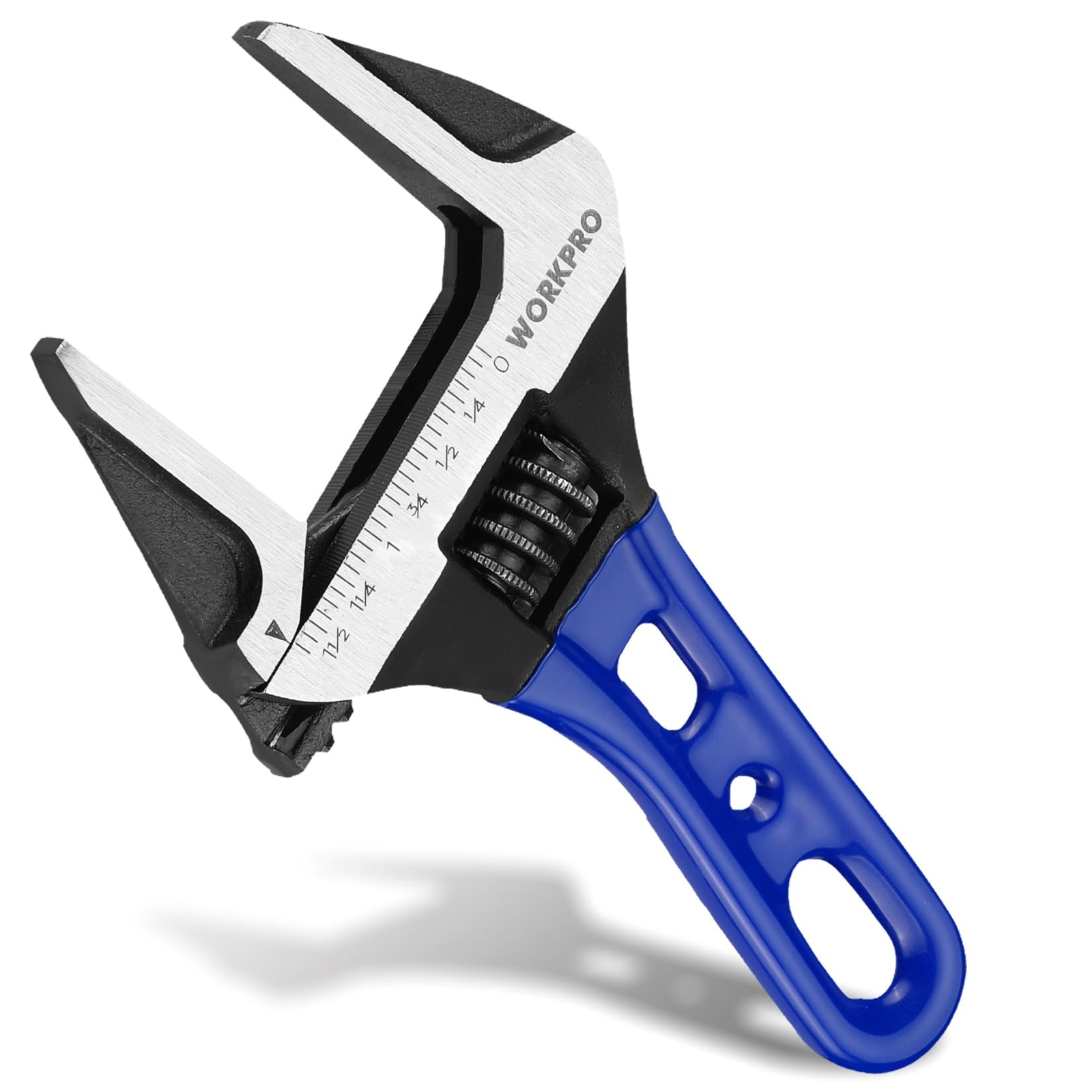 WORKPRO 4-inch Stubby Adjustable Wrench Metric/SAE Extra Wide Jaw Opening Wrench gallery