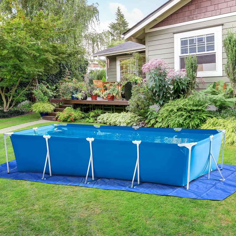 20 x 12 Ft Rectangular Pool Ground Cloths, Waterproof PE Swimming Pool Liner ... gallery
