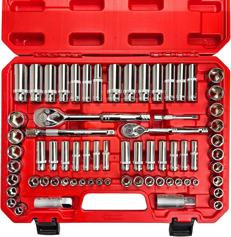 69Pcs 1/4”&3/8"" Drive Impact Socket Set,Drive Master Socket Set,Sae/Metric, Dee gallery