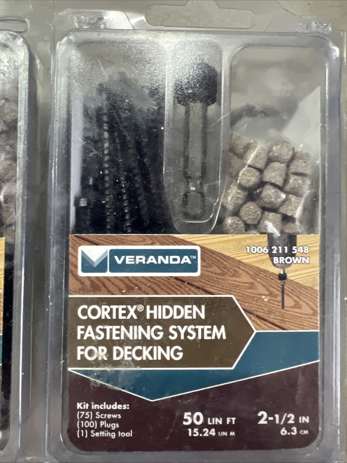 2 bx VERANDA Cortex Hidden Fastening System Decking - 150screws/200plugs - Brown gallery
