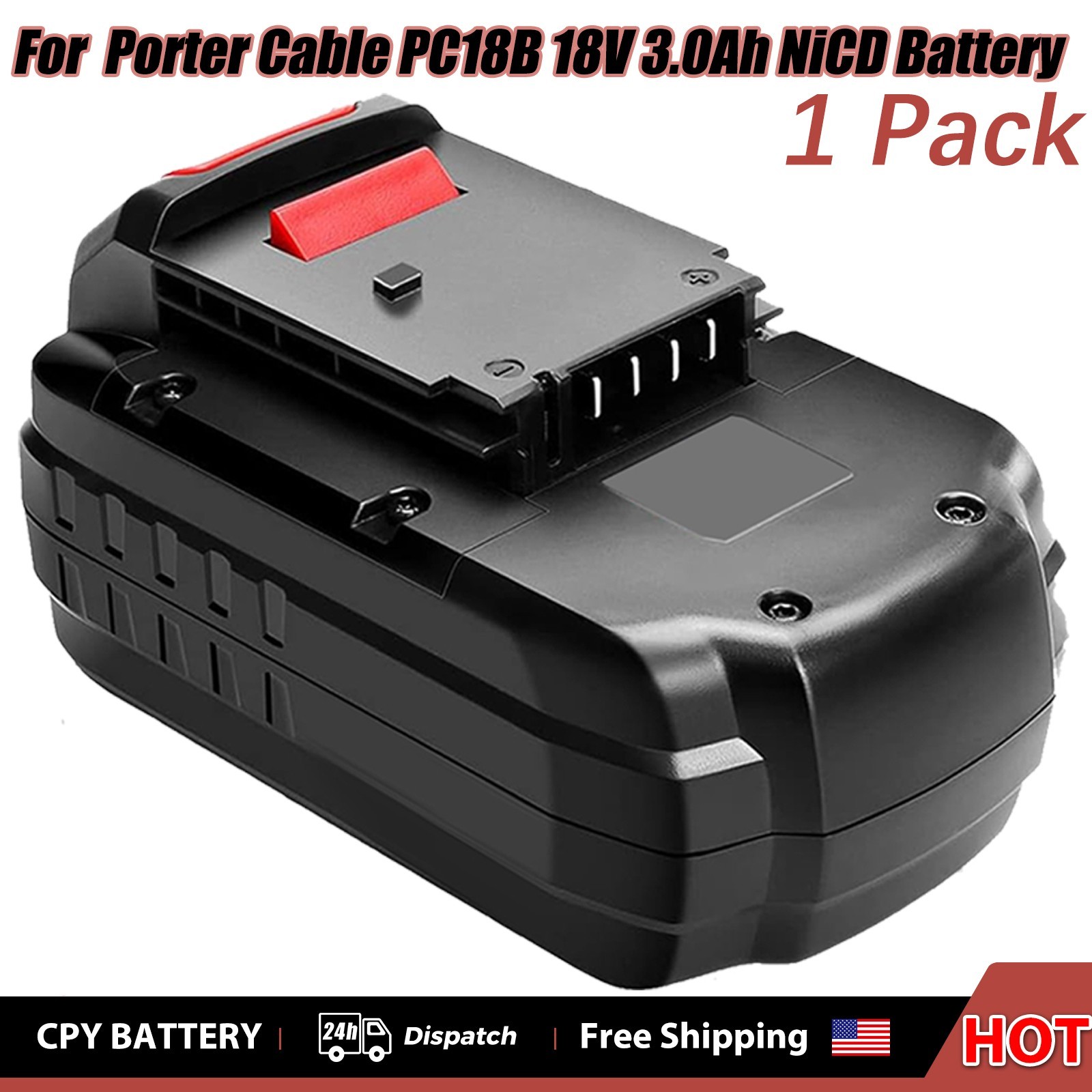 New 18V NiCD Replacement Battery for Porter Cable PC18B 18-Volt Cordless Tools gallery