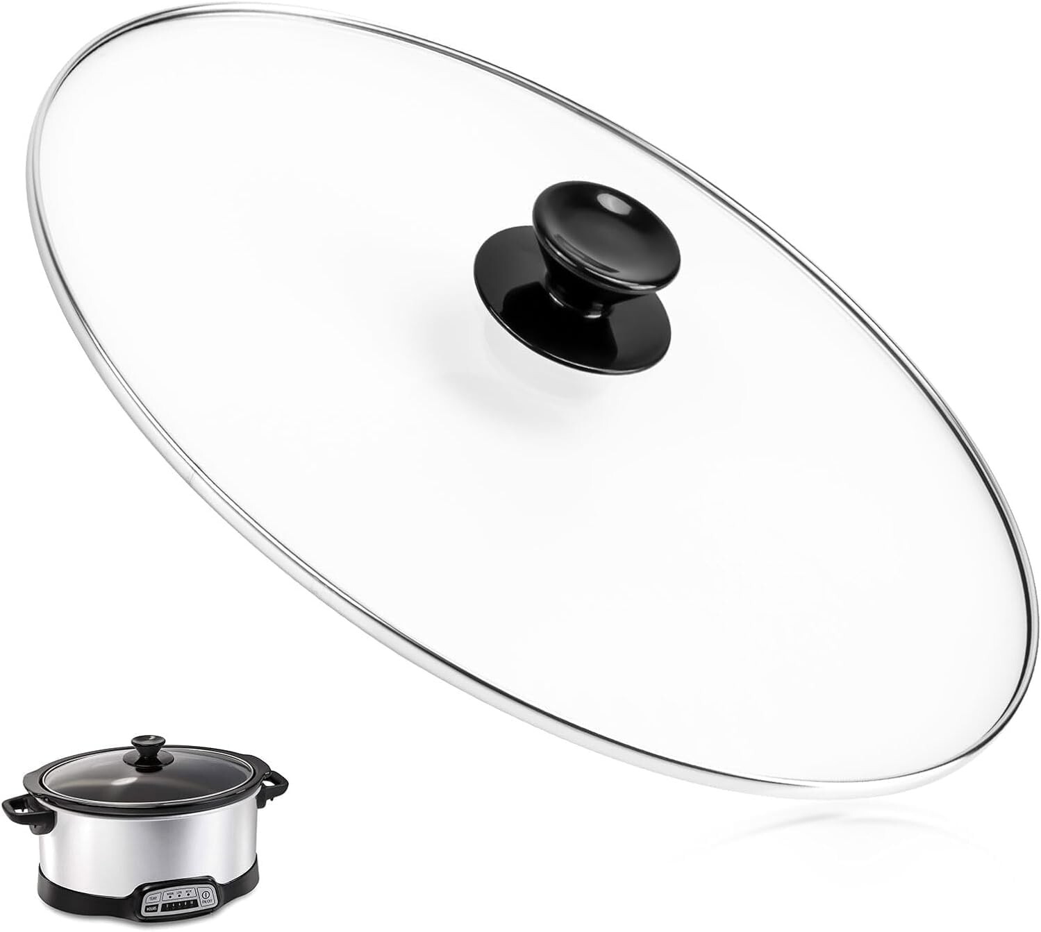EFP Crock Slow Cooker Pot Lid Oval for Hamilton Beach Crock Pots 7 Quart Glass gallery