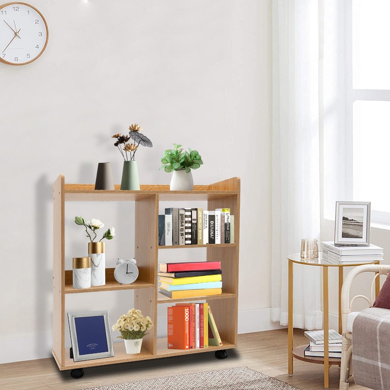 Mobile Printer Stand Rolling Office Scaner Cart Storage Shelf Rubberwood gallery