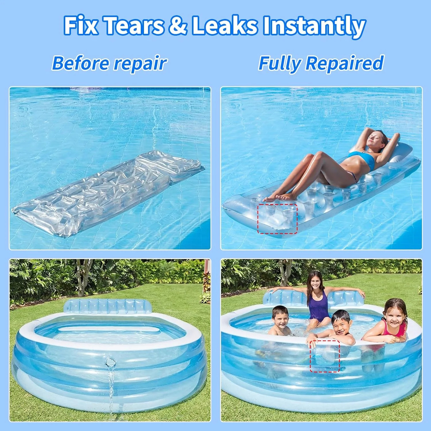 Extra Large Pool Patch Repair Kit, 4Ft X 2.8Ft TPU Heavy Duty Vinyl Pool Liner P gallery