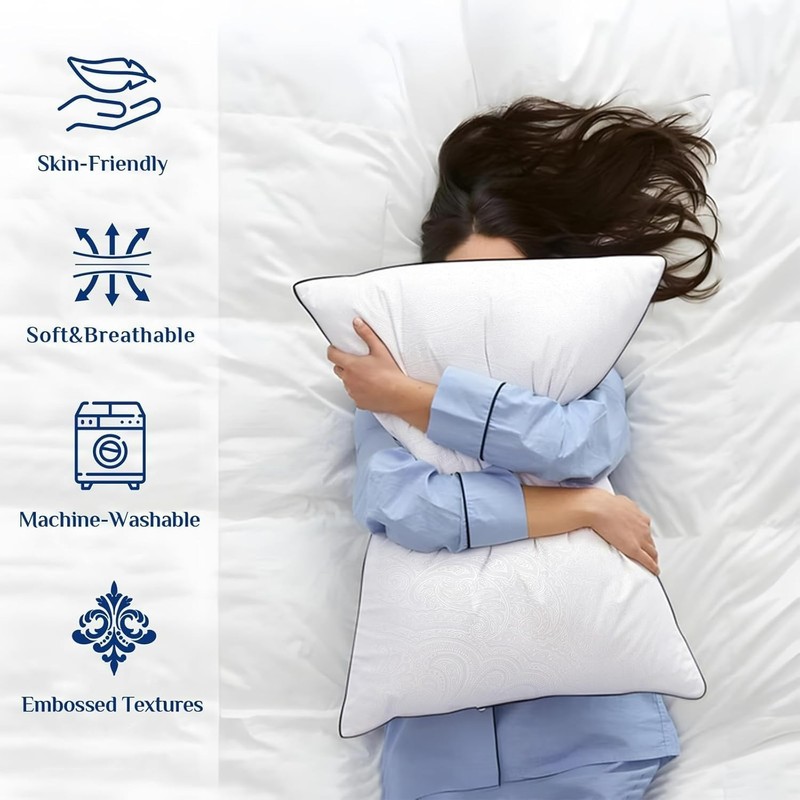 Luxurious King Size Pillows - Soft Down Alternative for Side & Back Sleepers gallery