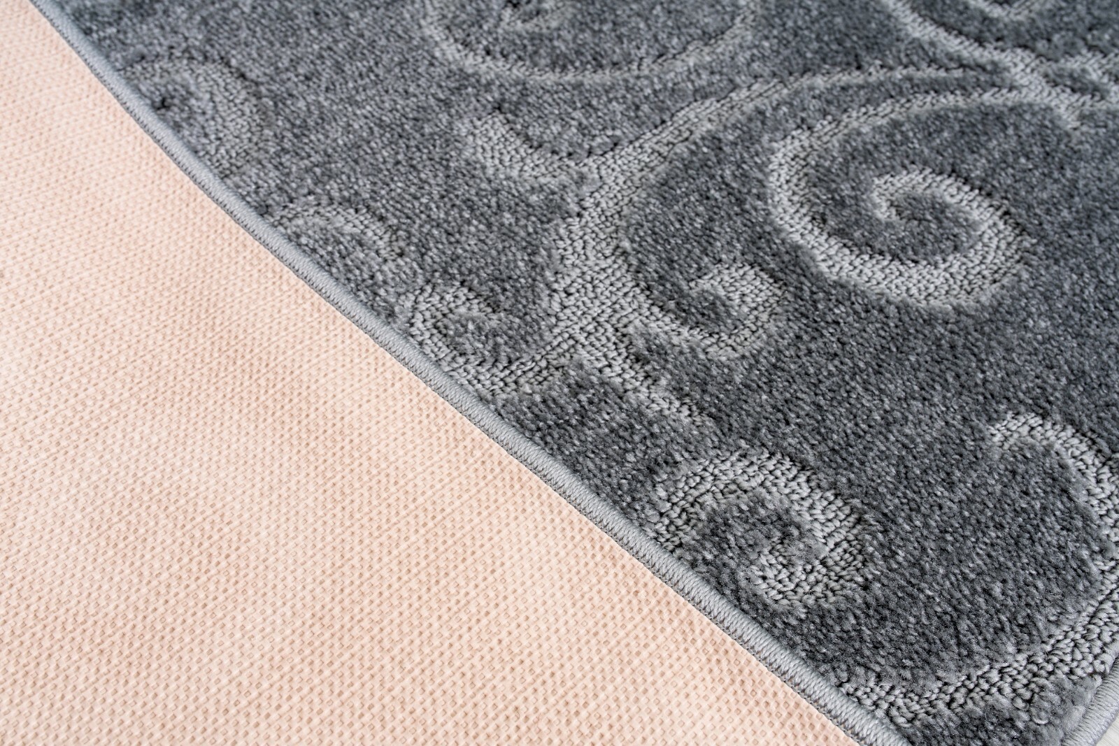 Custom Size Stair Hallway Entry Carpet Runner Rug Non Slip Backing, Scroll Grey gallery