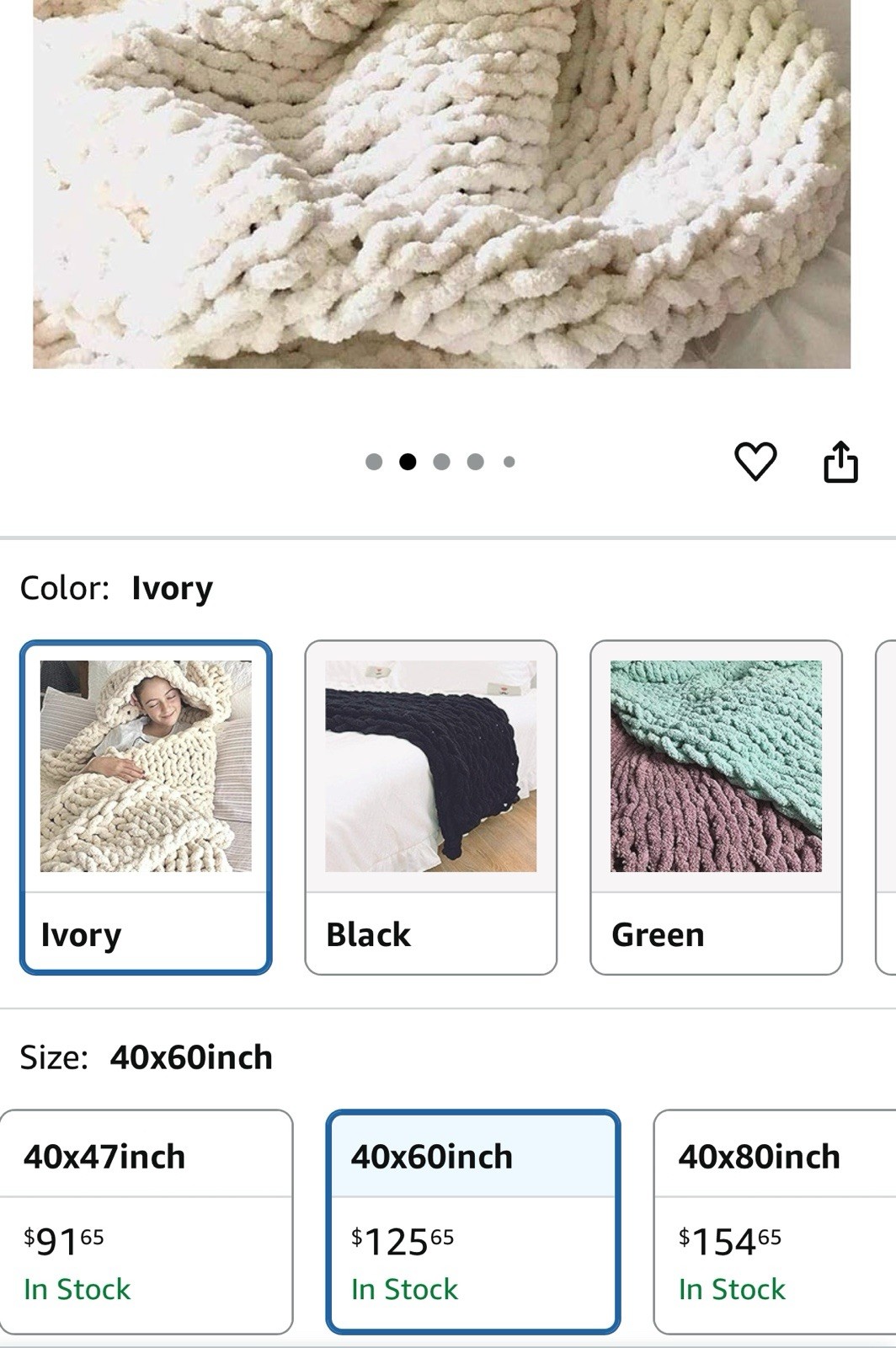 Chunky Knit Throw Blankets Ivory, Large Cable Stylish & Cosy 40x60in $125 gallery