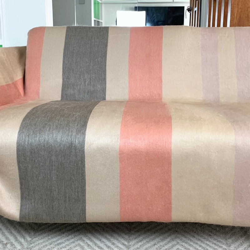 SOFT & WARM ALPACA LLAMA WOOL BLANKET THROW ECRU CORAL QUEEN 100"x67" gallery