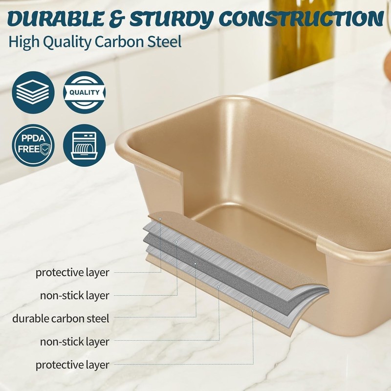 6-Piece Nonstick Baking Pans Set - Stackable Oven Safe Bakeware for Home Chefs gallery