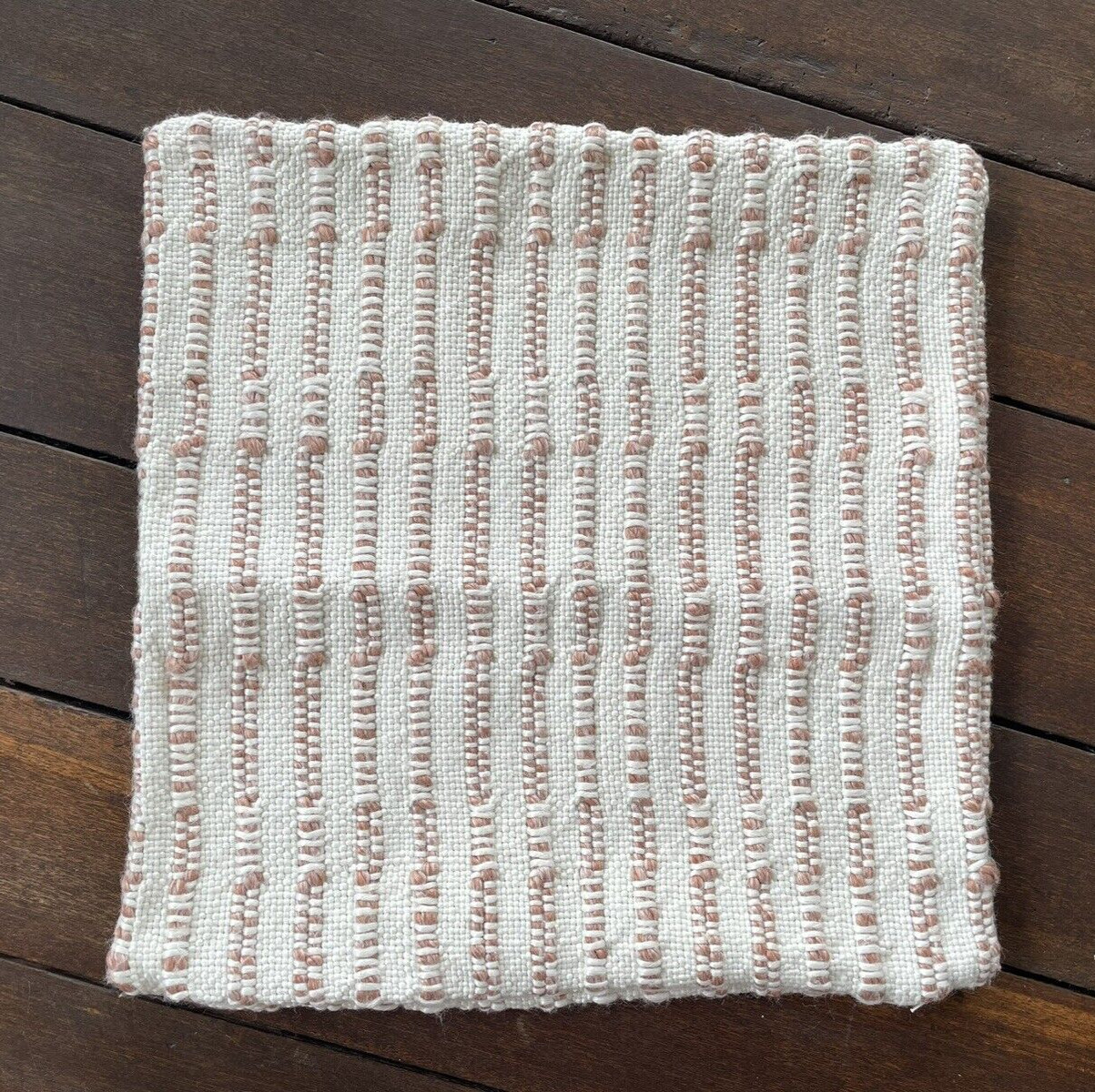 Pottery Barn Reed All Over Stripe Pillow Cover Textured Terracotta 20 x 20 NEW gallery