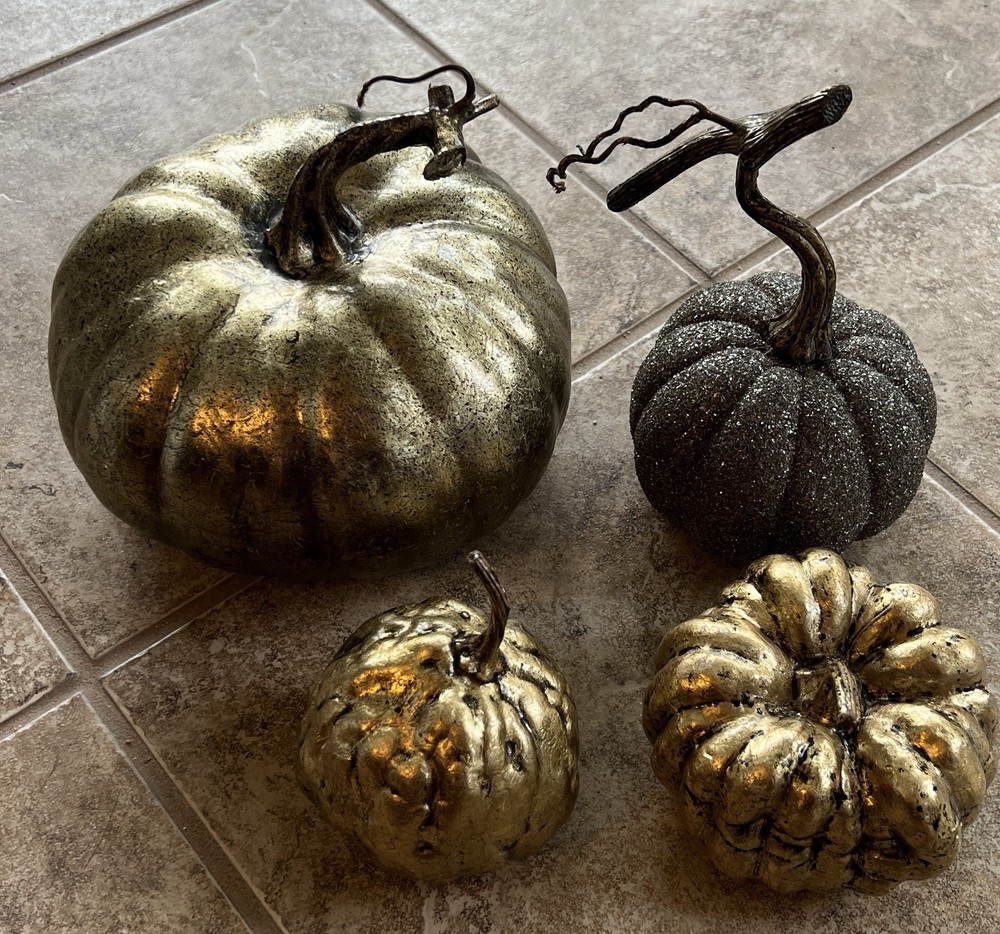4 Fall Harvest Artificial Pumpkins