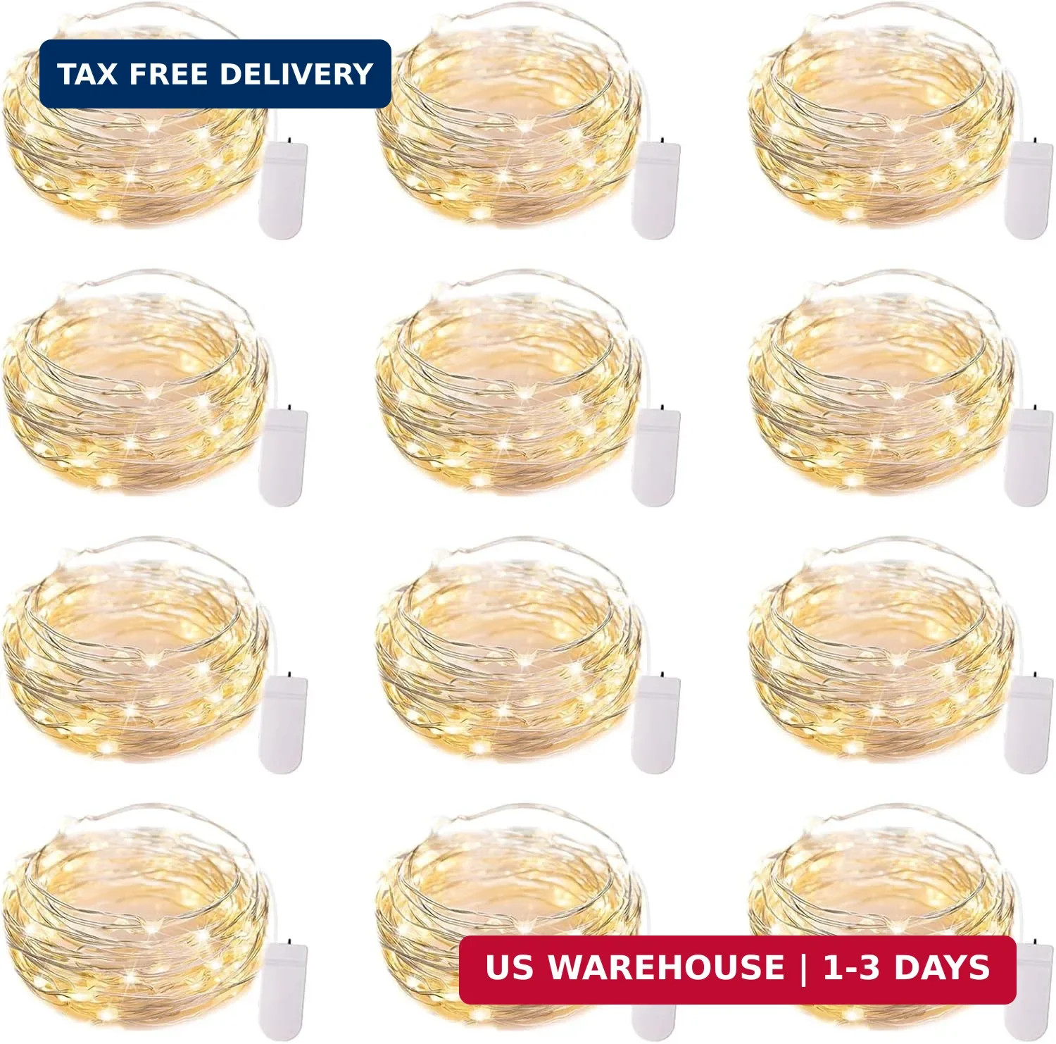Brightown 12 Pack LED Fairy Lights Battery Operated String Lights - 7ft 20LED Wa gallery