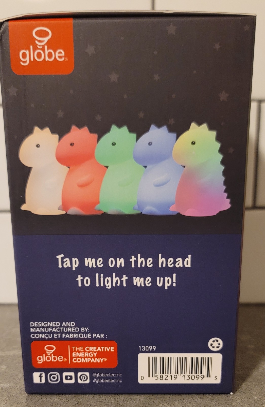 Globe Tommy Dinosaur 3D LED Color-Changing Silicone Night Light Lamp (MSRP $16) gallery