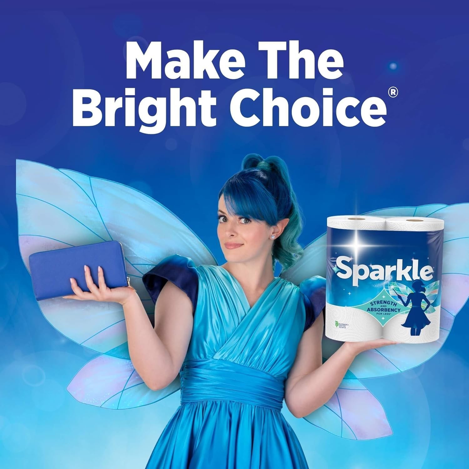 Sparkle Pick-A-Size Paper Towels Spirited Prints 6 Double Rolls = 12 Regular gallery