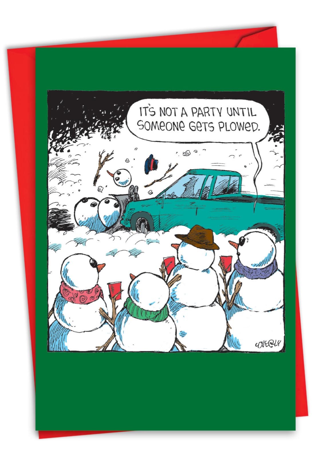 (1 Card) Plowed - Funny Merry Christmas Greeting Card - NobleWorks C10744XSG gallery