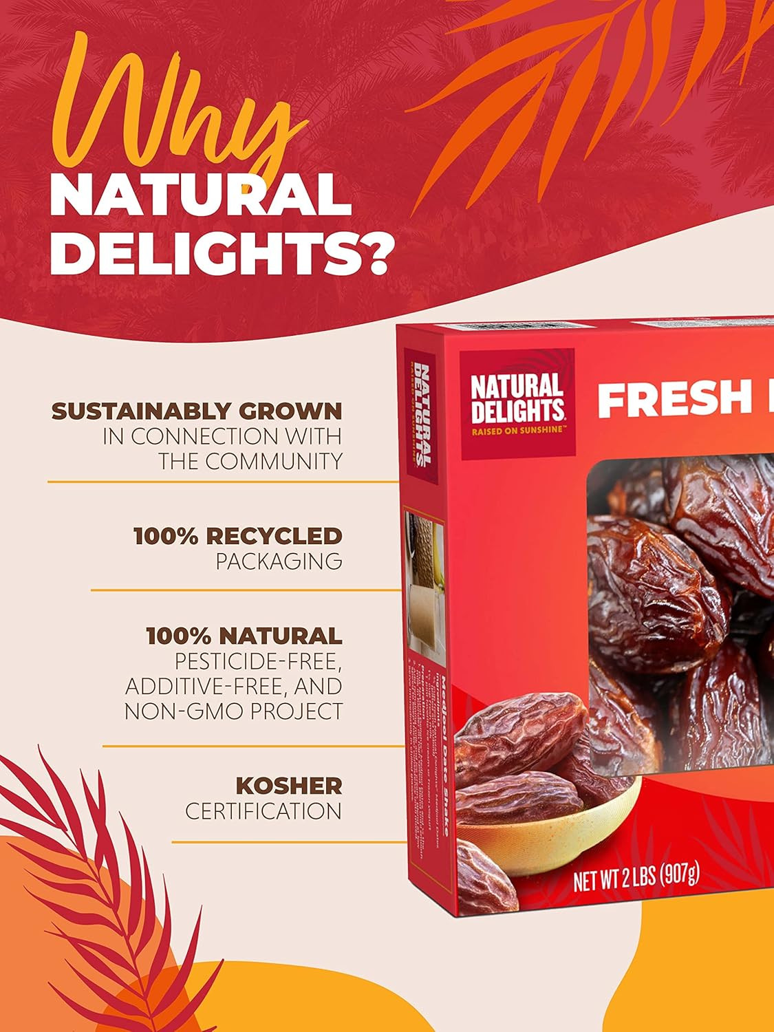 Natural Delights Dates – Large & Plump, Non-Gmo Verified, Good Source of Fiber, gallery
