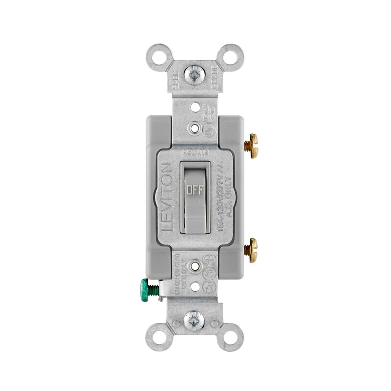 Leviton 15 amps Single Pole Toggle AC Quiet Switch Gray 1 pk gallery