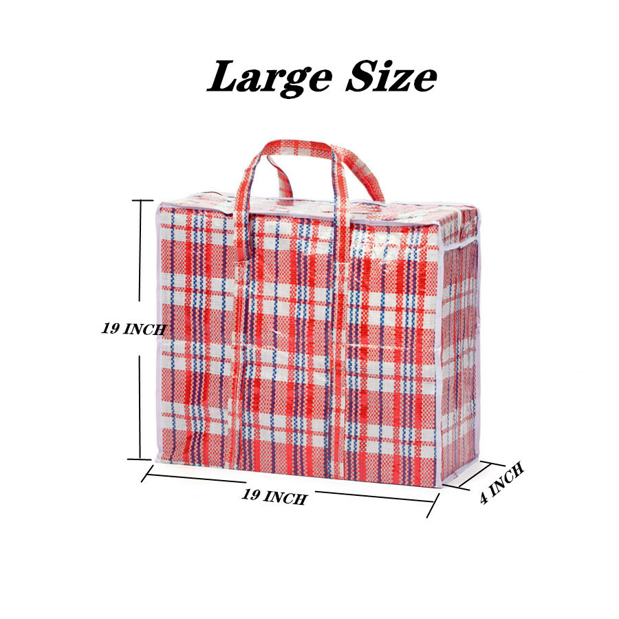 Reusable Large Jumbo plastic Shopping Laundry Moving Storage Luggage Bag Zip gallery