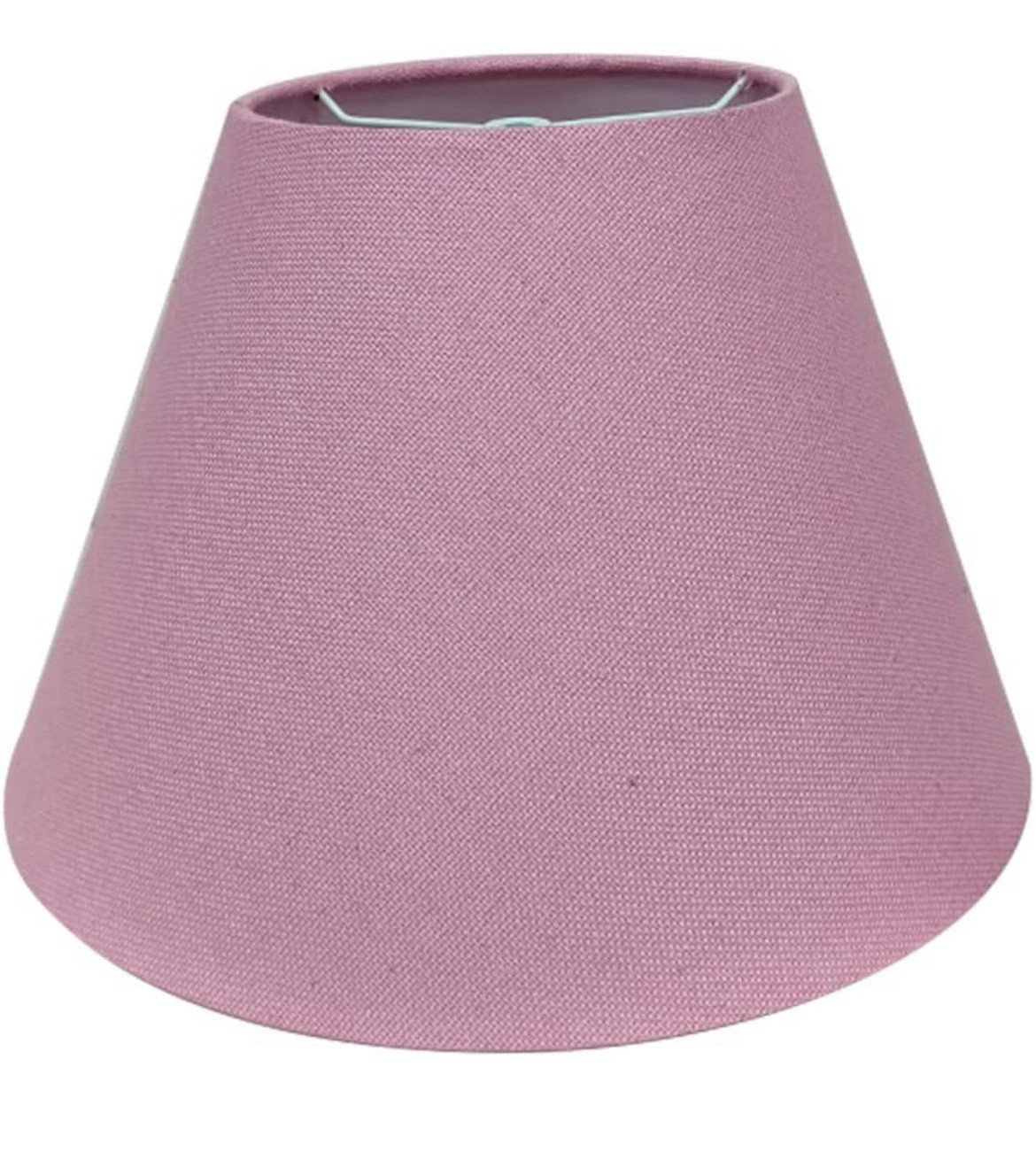 Lamp Shade Double Pink Natural Linen Cone Barrel Hand Craft Medium 7x14x9" gallery
