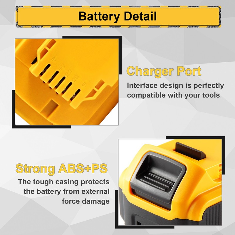 1-6 Pack 20V For DeWalt 20 Volt Max 8.0AH Lithium Ion Battery DCB206-2 DCB201 gallery