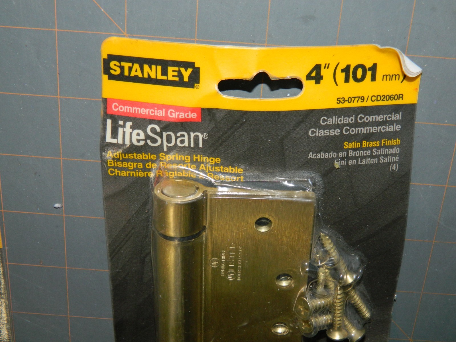Stanley Commercial SELF CLOSING Door Hinge 53-0779 4x4” Satin Brass NOS FREESHIP gallery