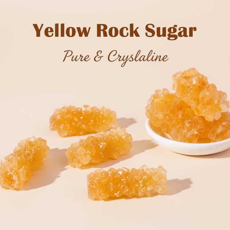 Premium Large-Grained Yellow Rock Sugar - 17.63 oz | 500g, Made of Cane, Amber gallery