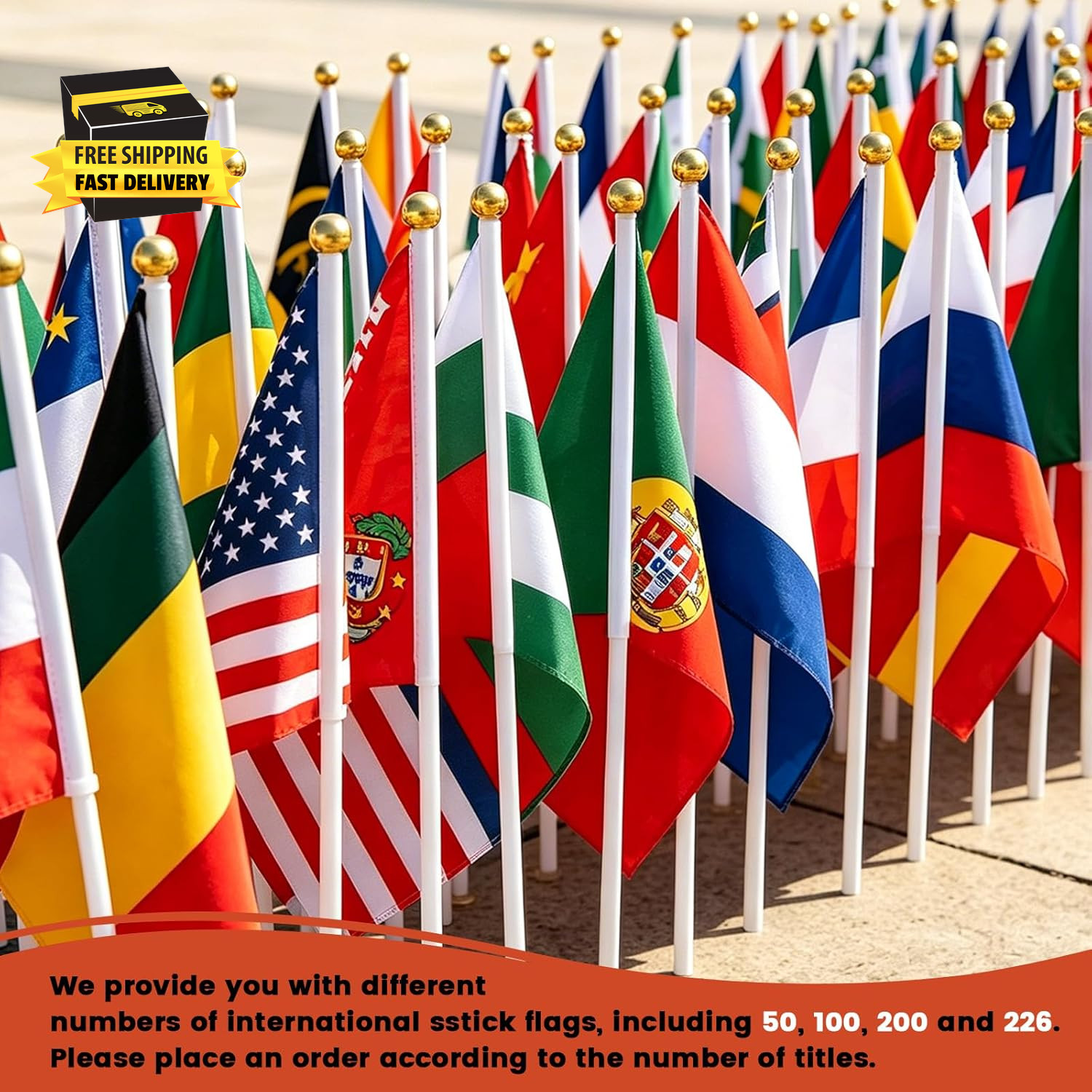 226 Different Countries International Stick Flag of the World Small Mini Hand He gallery