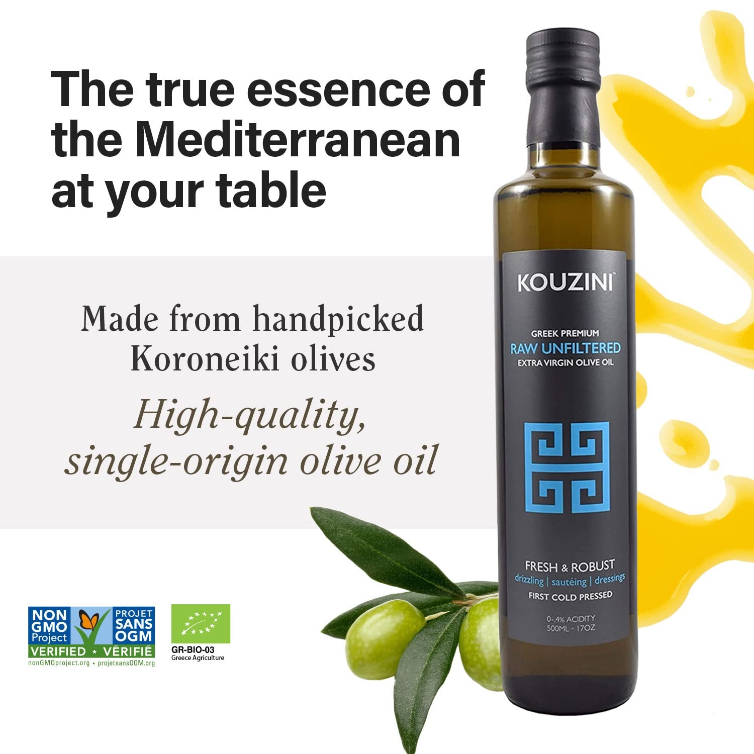 Raw Greek Extra Virgin Cold Pressed Unfiltered Raw Olive Oil for Cooking gallery
