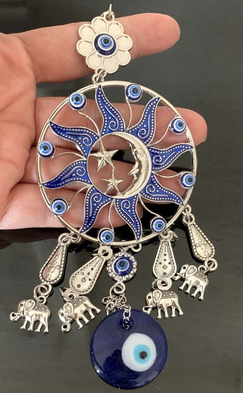 Turkish Blue Evil Eye Protective Wall Hanging Decor Amulet Ornament -7 gallery